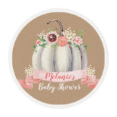 Fall Pumpkin Cupcake Edible Frosting Topper Rounds (Front)