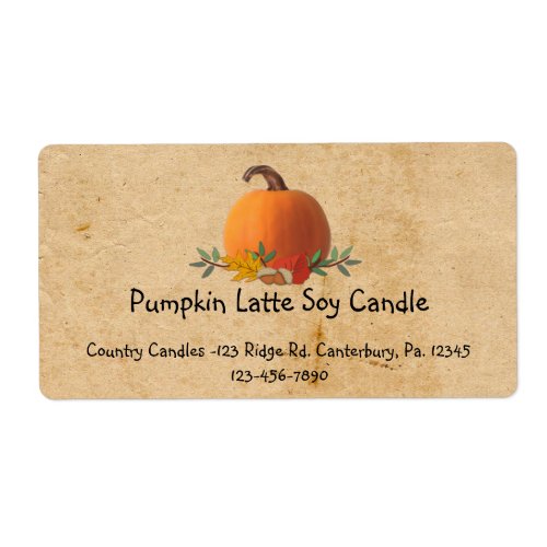 Fall Pumpkin Custom Product Business Label