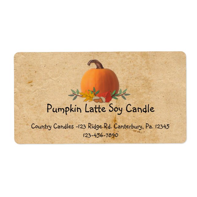 Fall Pumpkin Custom Product Business Label (Front)