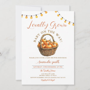Fall Pumpkin Cute Locally Grown Market Baby Shower Invitation