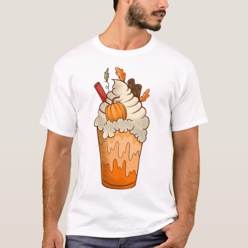 Fall Pumpkin Cute Thanksgiving Autumn Coffee T_Shirt