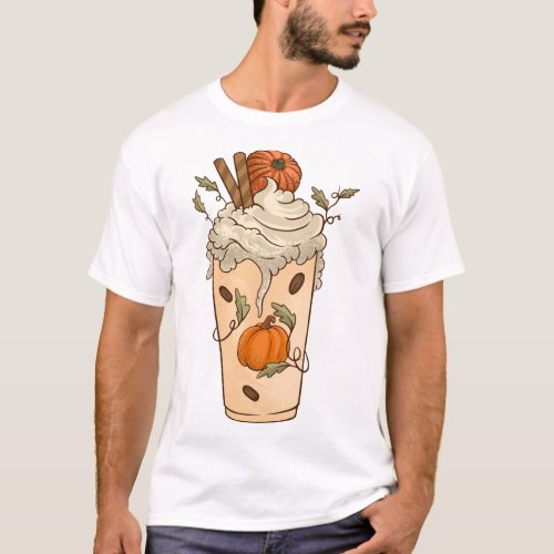 Fall Pumpkin Cute Thanksgiving Autumn Coffee T_Shirt