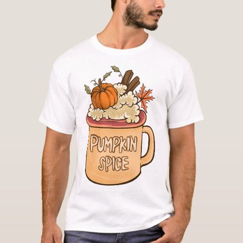 Fall Pumpkin Cute Thanksgiving Autumn Coffee T_Shirt