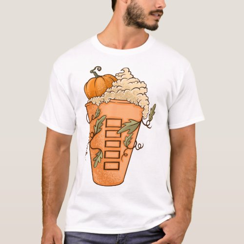 Fall Pumpkin Cute Thanksgiving Autumn Coffee T_Shirt