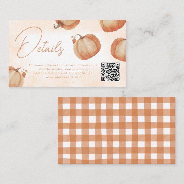 Fall Pumpkin Details Enclosure Card (Front/Back)