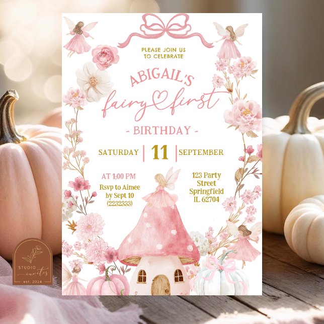 Fall Pumpkin Fairy First Birthday  Invitation (Creator Uploaded)