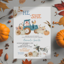 Fall Pumpkin Farm Animal Gender Reveal Invite