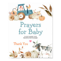 Fall Pumpkin Farm Animal Tractor Prayers for Baby Poster