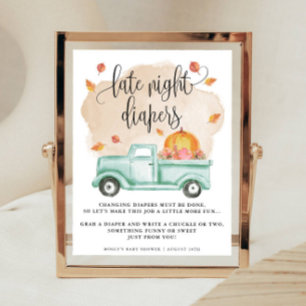 Fall Pumpkin Farm Truck Late Night Diaper Activity Poster