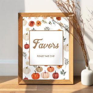  Fall Pumpkin Favors Baby Shower Poster