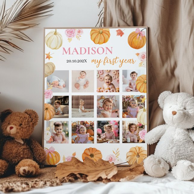 Fall Pumpkin First Year Photo Milestone Poster (Creator Uploaded)