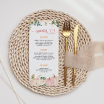 Fall Pumpkin Floral Baby Shower Menu