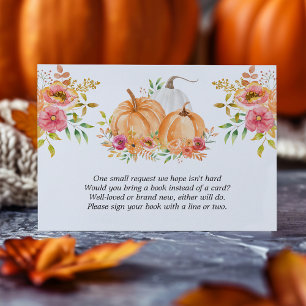 Fall Pumpkin Floral Books For Baby Enclosure Card