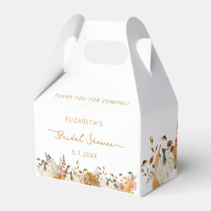 Fall Pumpkin Floral Bridal Shower Favor Boxes