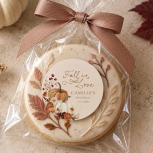 Fall Pumpkin Floral Bridal Shower Favor Sticker