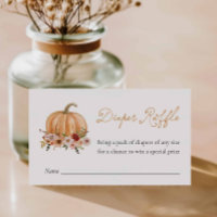Fall Pumpkin Floral Diaper Raffle Ticket