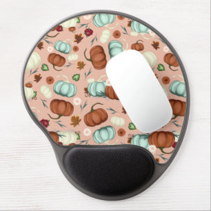 Fall Pumpkin Floral Gel Mouse Pad
