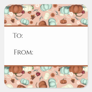 Fall Pumpkin Floral Gift Tag