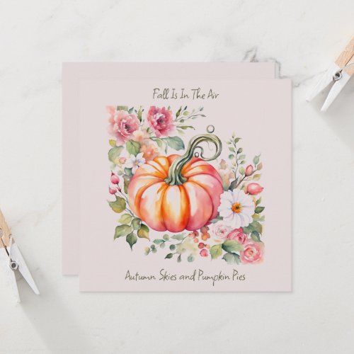 Fall Pumpkin Floral Invitation