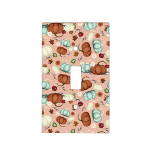 Fall Pumpkin Floral Light Switch Cover
