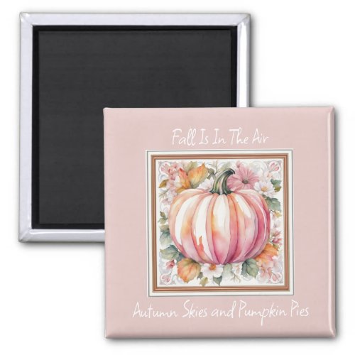 Fall Pumpkin Floral Magnet