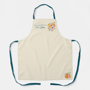 Fall Pumpkin Floral  – Personalized Autumn Apron