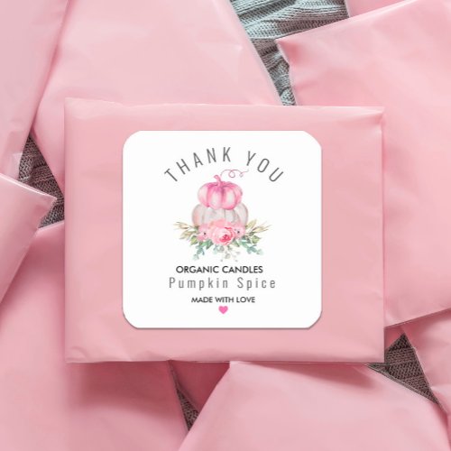 Fall Pumpkin Floral thank you product label