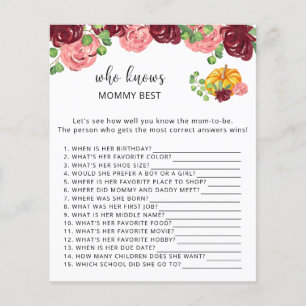 Fall pumpkin floral Who knows mommy best