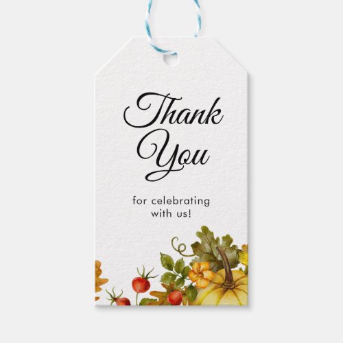 Fall Pumpkin Foliage Autumn Thank You Gift Tag