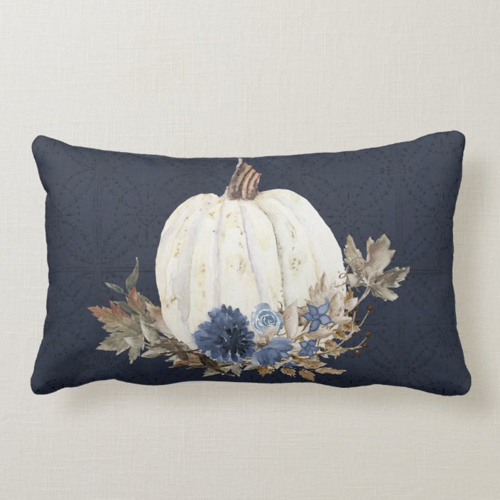blue pumpkin throw pillows