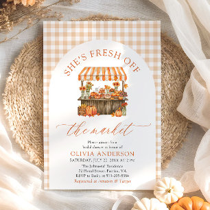 Fall Pumpkin Fresh Off the Market Bridal Shower Invitation