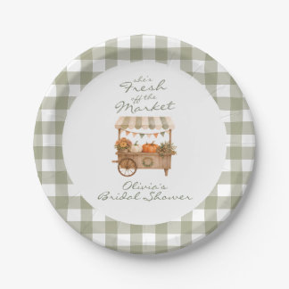 Fall Pumpkin Fresh off the Market Bridal Shower Paper Plates