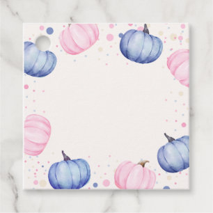 Fall Pumpkin Gender Reveal Favor Tags Pink Blue