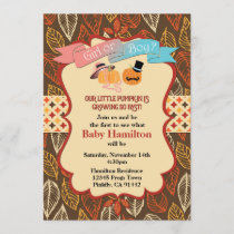 Fall Pumpkin Gender Reveal Invitation, Invitation