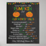 Fall Pumpkin Gender Reveal Old Wives&#39; Tales Poster at Zazzle