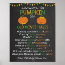 Fall Pumpkin Gender Reveal Old Wives' Tales Poster