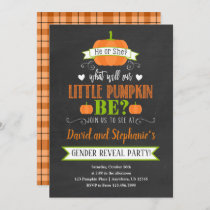 Fall Pumpkin Gender Reveal Party Invitation