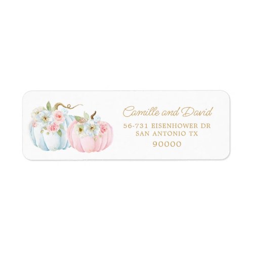 Fall Pumpkin Gender Reveal Return Address Label