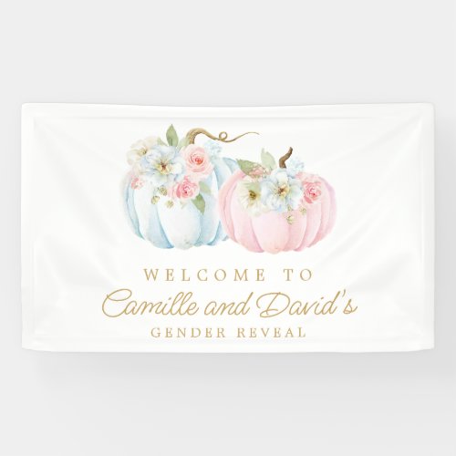 Fall Pumpkin Gender Reveal Welcome Banner