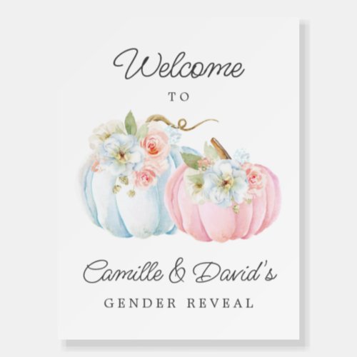 Fall Pumpkin Gender Reveal Welcome Board