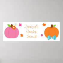 Fall Pumpkin Gender Reveal Welcome Poster