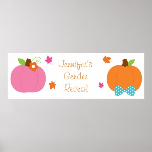 Fall Pumpkin Gender Reveal Welcome Poster