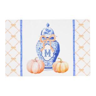 Fall Pumpkin Ginger Jar Monogram Placemat