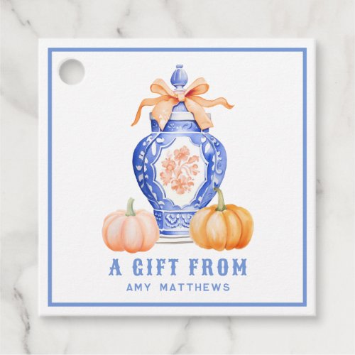 Fall Pumpkin  Ginger Jar Personalized Favor Tags