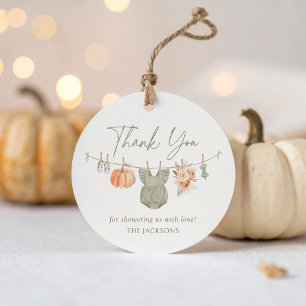 Fall Pumpkin Girl Baby Clothes Baby Shower Favor Tags