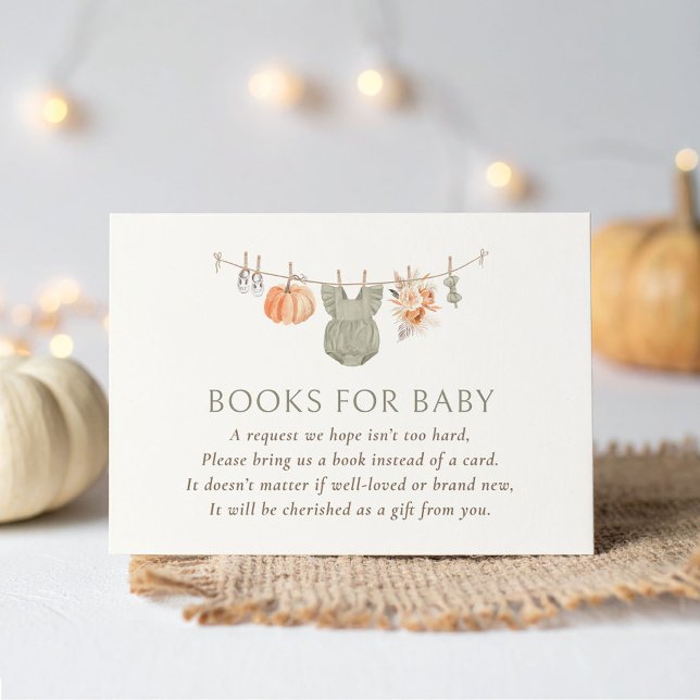 Fall Pumpkin Girl Baby Clothes Books for Baby Enclosure Card (Creator Uploaded)