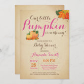 Fall Pumpkin Girl Baby Shower Invitation (Front/Back)