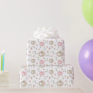 Fall Pumpkin Girl Baby Shower Wrapping Paper