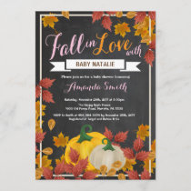 Fall Pumpkin Girl Pink Baby Shower invitation