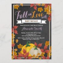 Fall Pumpkin Girl Purple Baby Shower invitation